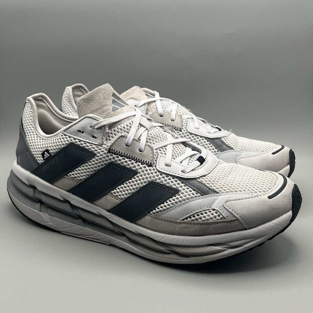 2025 Adidas Adistar 3 White Gray Running Shoes - Men's Size 12‎ USED